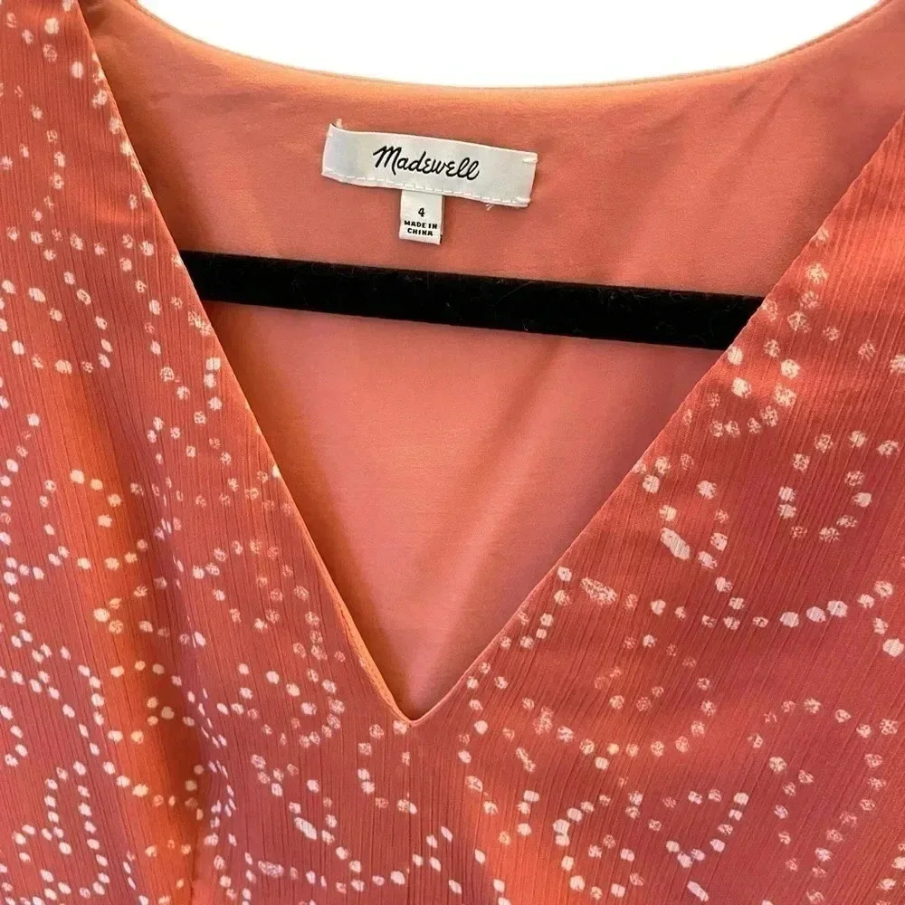 Madewell Posy Ruffle V Neck Mini Dress Twisted Vines - Picture 8 of 11